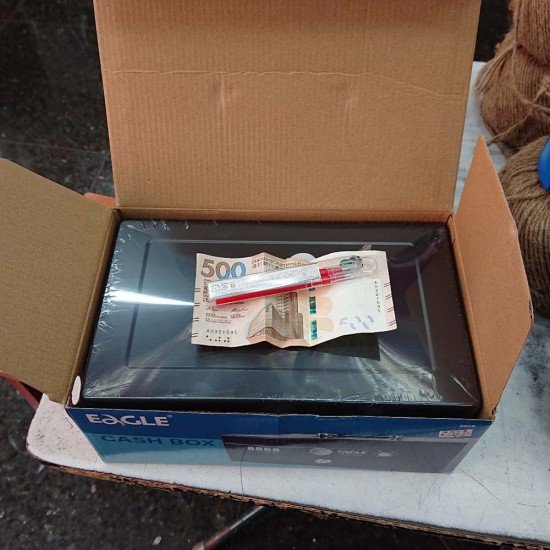 Eagle 8868 BIG CASH BOX With KEY AND LOCK (BLACK)